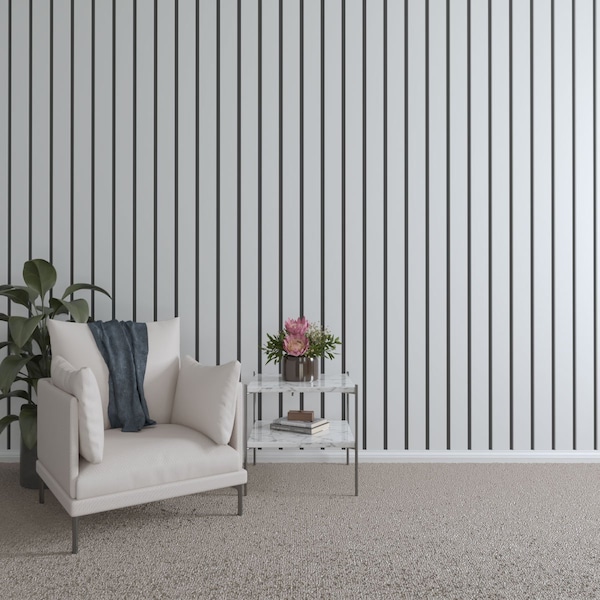 Ekena Millwork 48H x 5/8T Adjustable PVC Slat Wall Panel Kit w/ 4W Slats, Unfinished contains 11 Slats SWP55X48X0625UN - main